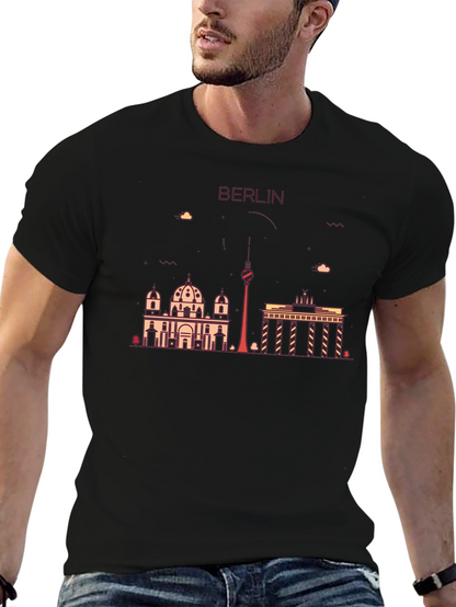 Camiseta Negra con Diseño de Berlín