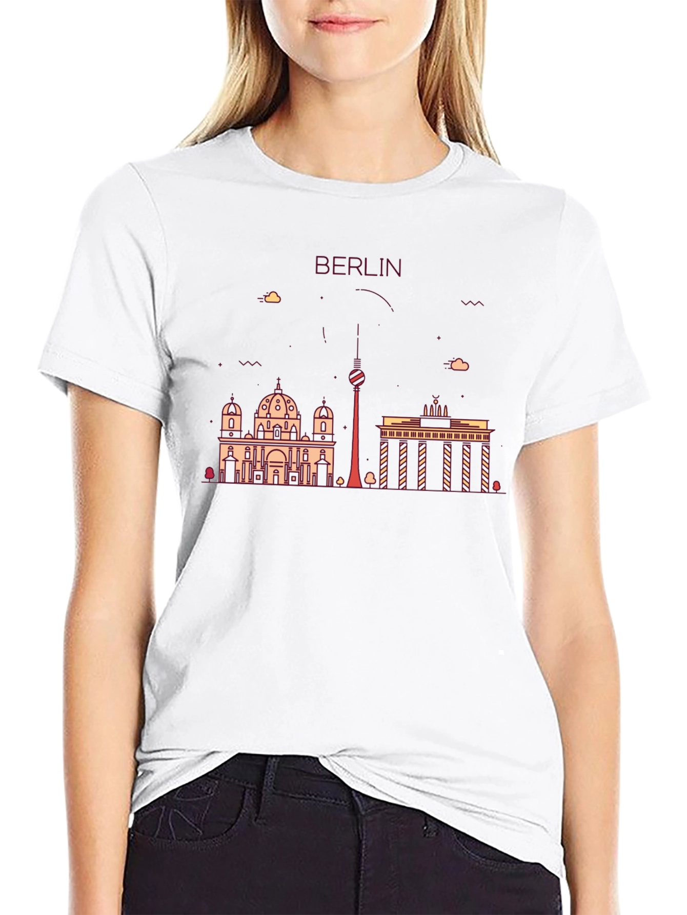 Camiseta Negra con Diseño de Berlín