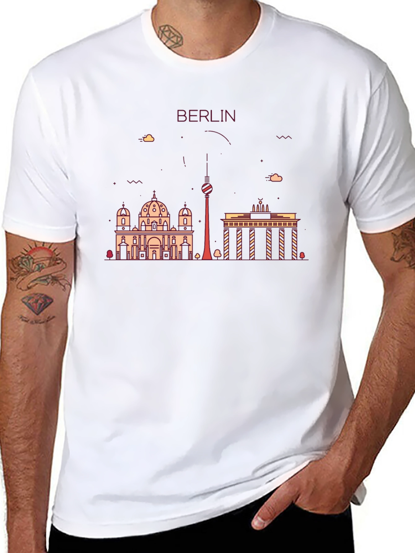 Camiseta Negra con Diseño de Berlín