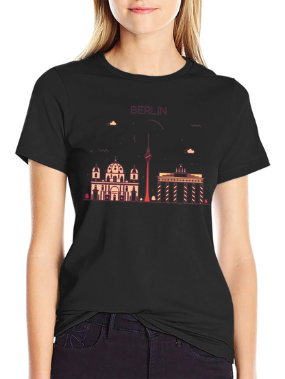 Camiseta Negra con Diseño de Berlín