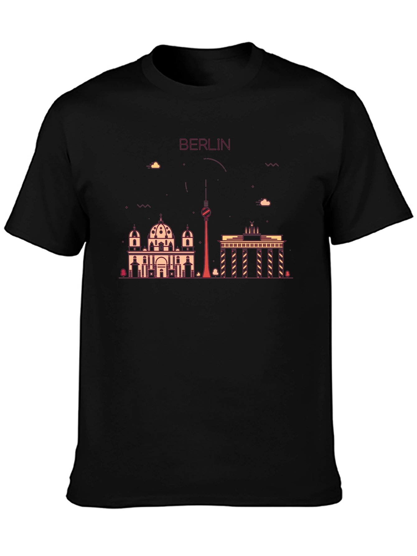 Camiseta Negra con Diseño de Berlín