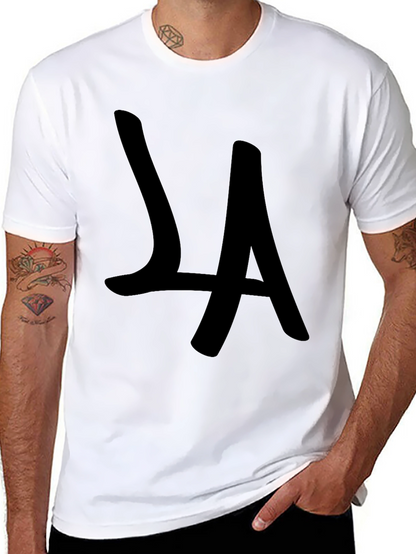 Camiseta Negra LA Estilo Casual