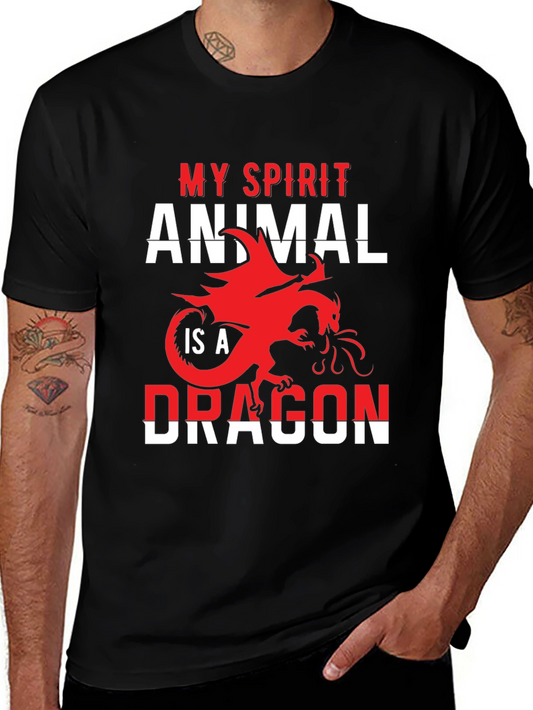 Camiseta Negra Mi Animal Espiritual es un Dragón