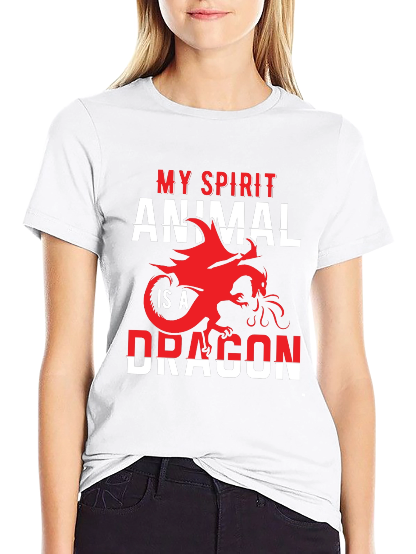 Camiseta Negra Mi Animal Espiritual es un Dragón