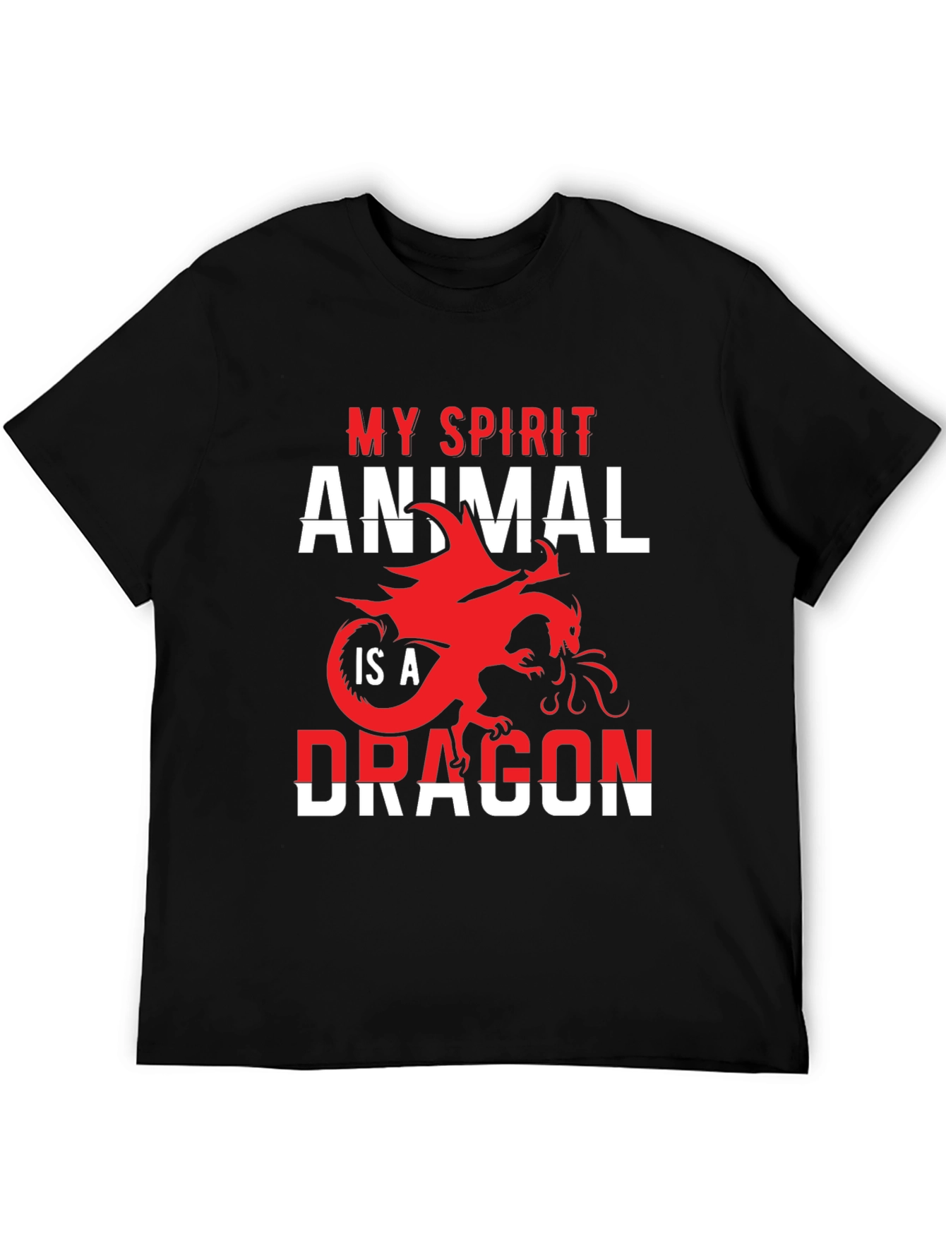 Camiseta Negra Mi Animal Espiritual es un Dragón
