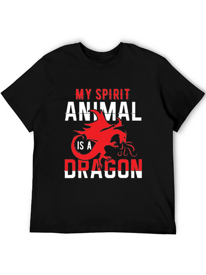 Camiseta Negra Mi Animal Espiritual es un Dragón