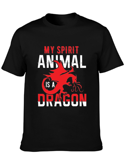Camiseta Negra Mi Animal Espiritual es un Dragón