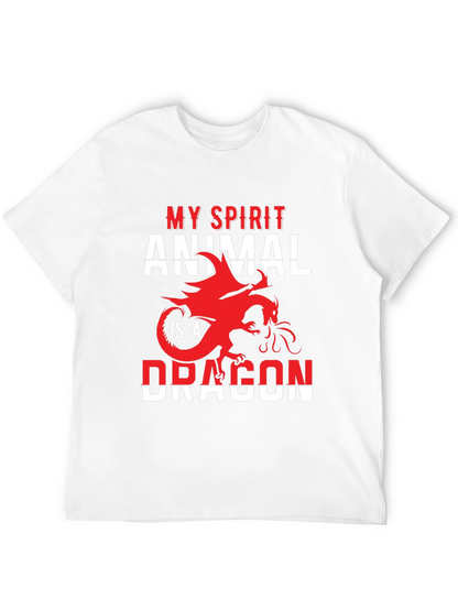 Camiseta Negra Mi Animal Espiritual es un Dragón