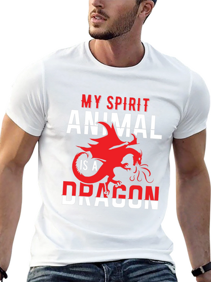 Camiseta Negra Mi Animal Espiritual es un Dragón