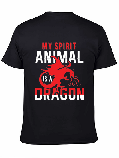 Camiseta Negra Mi Animal Espiritual es un Dragón