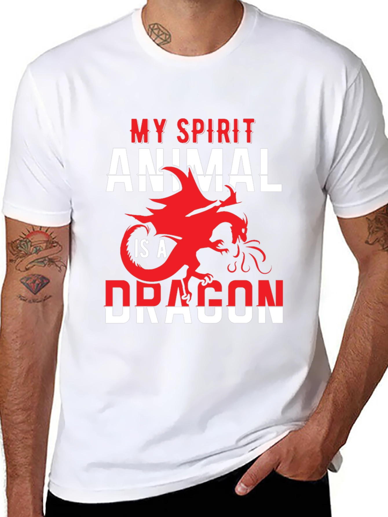 Camiseta Negra Mi Animal Espiritual es un Dragón