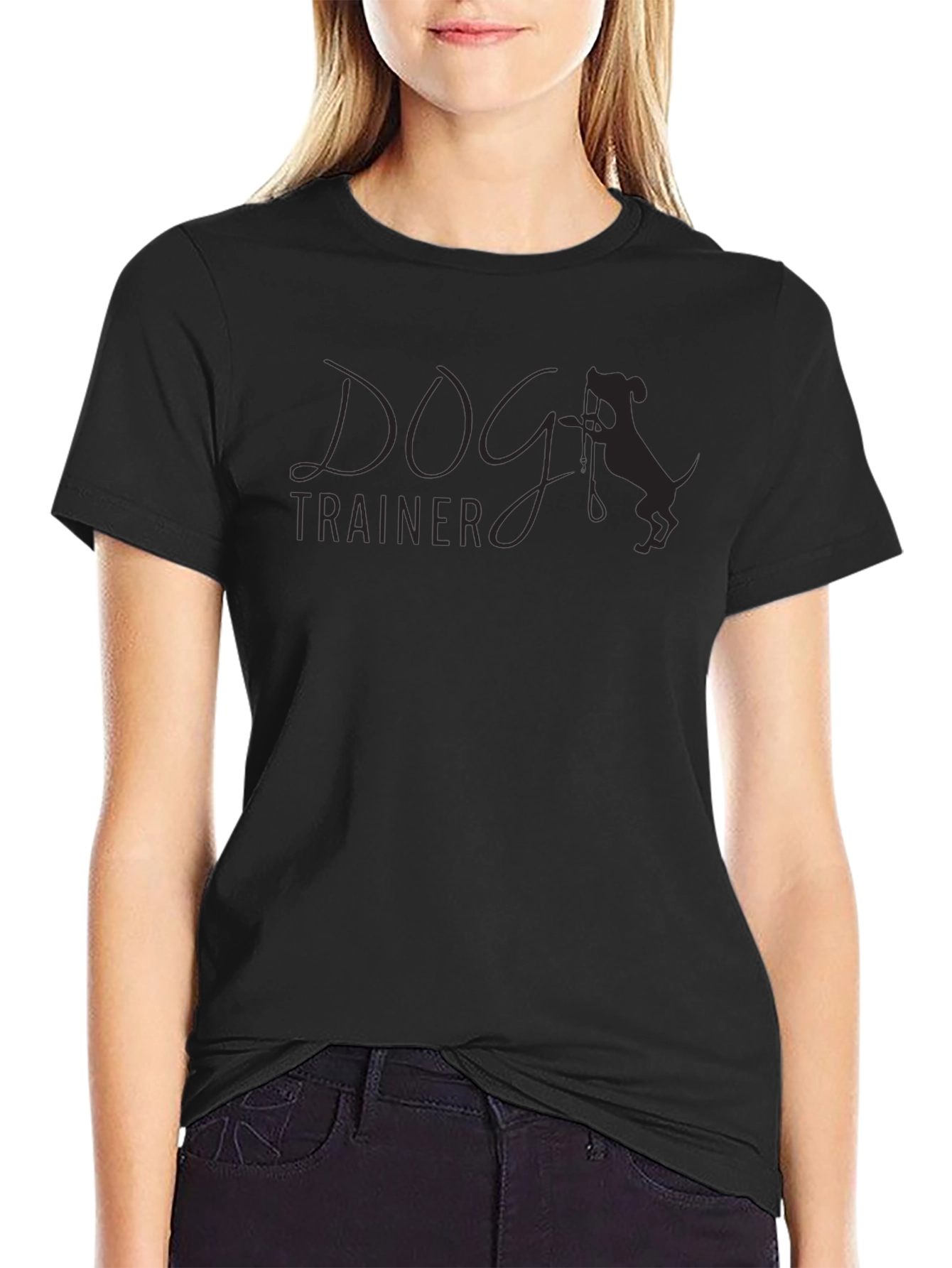 Camiseta Negra Entrenador de Perros Casual