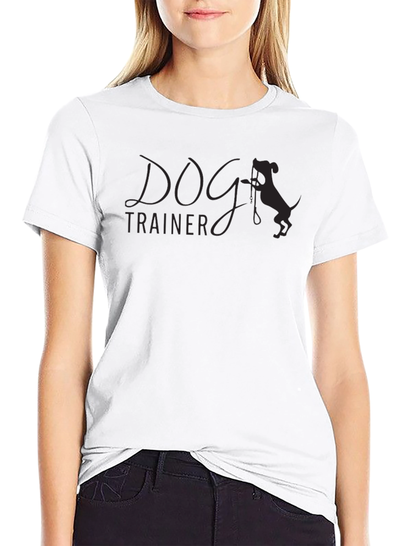 Camiseta Negra Entrenador de Perros Casual