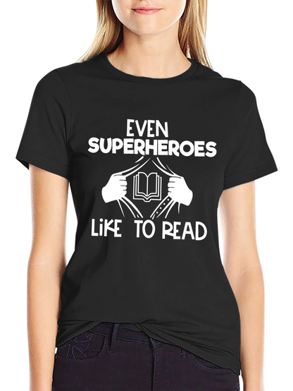 Camiseta Negra: Incluso los Superhéroes Leen