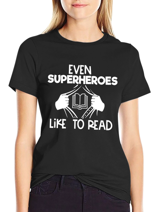 Camiseta Negra: Incluso los Superhéroes Leen