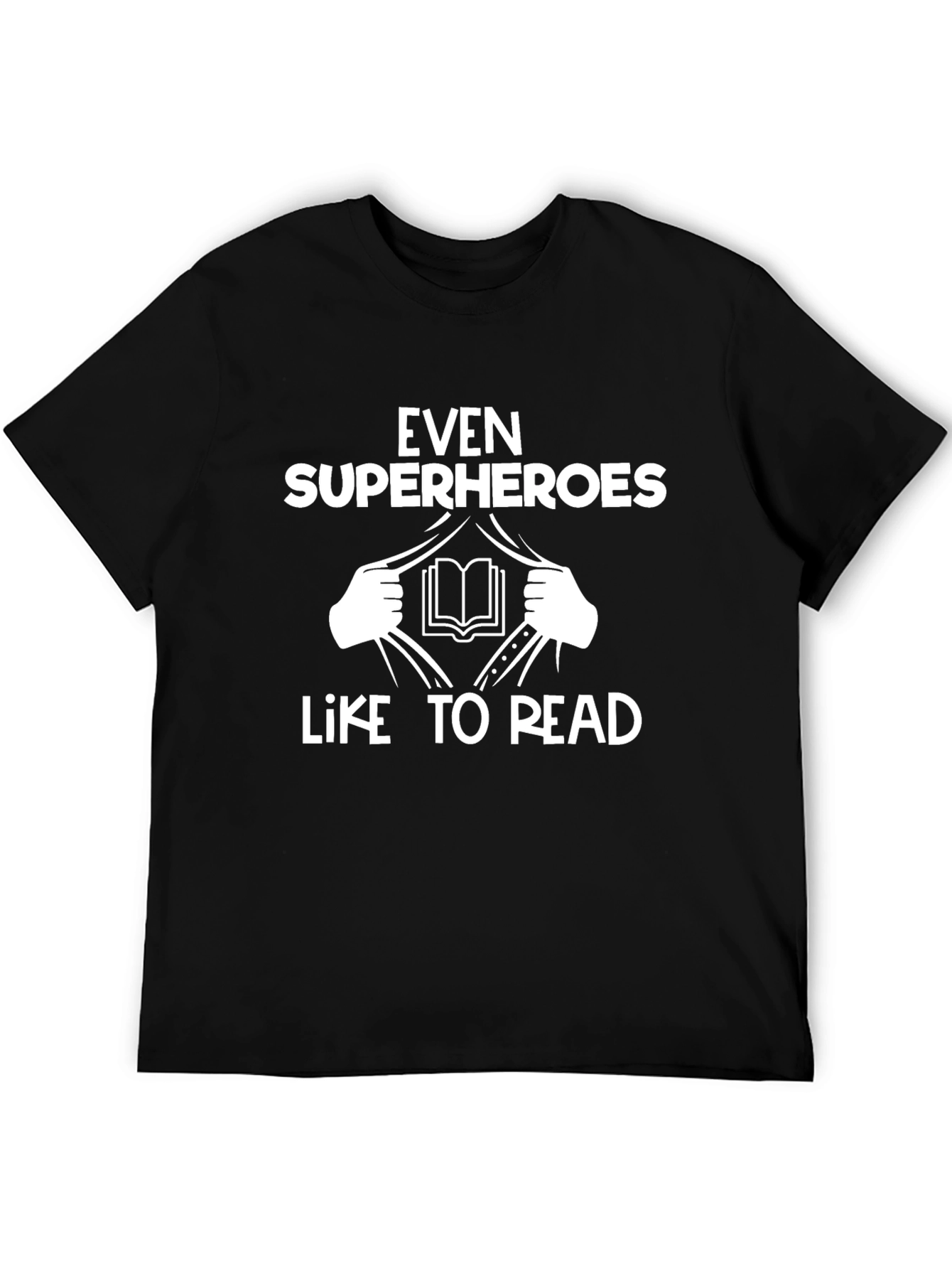 Camiseta Negra: Incluso los Superhéroes Leen
