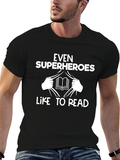 Camiseta Negra: Incluso los Superhéroes Leen