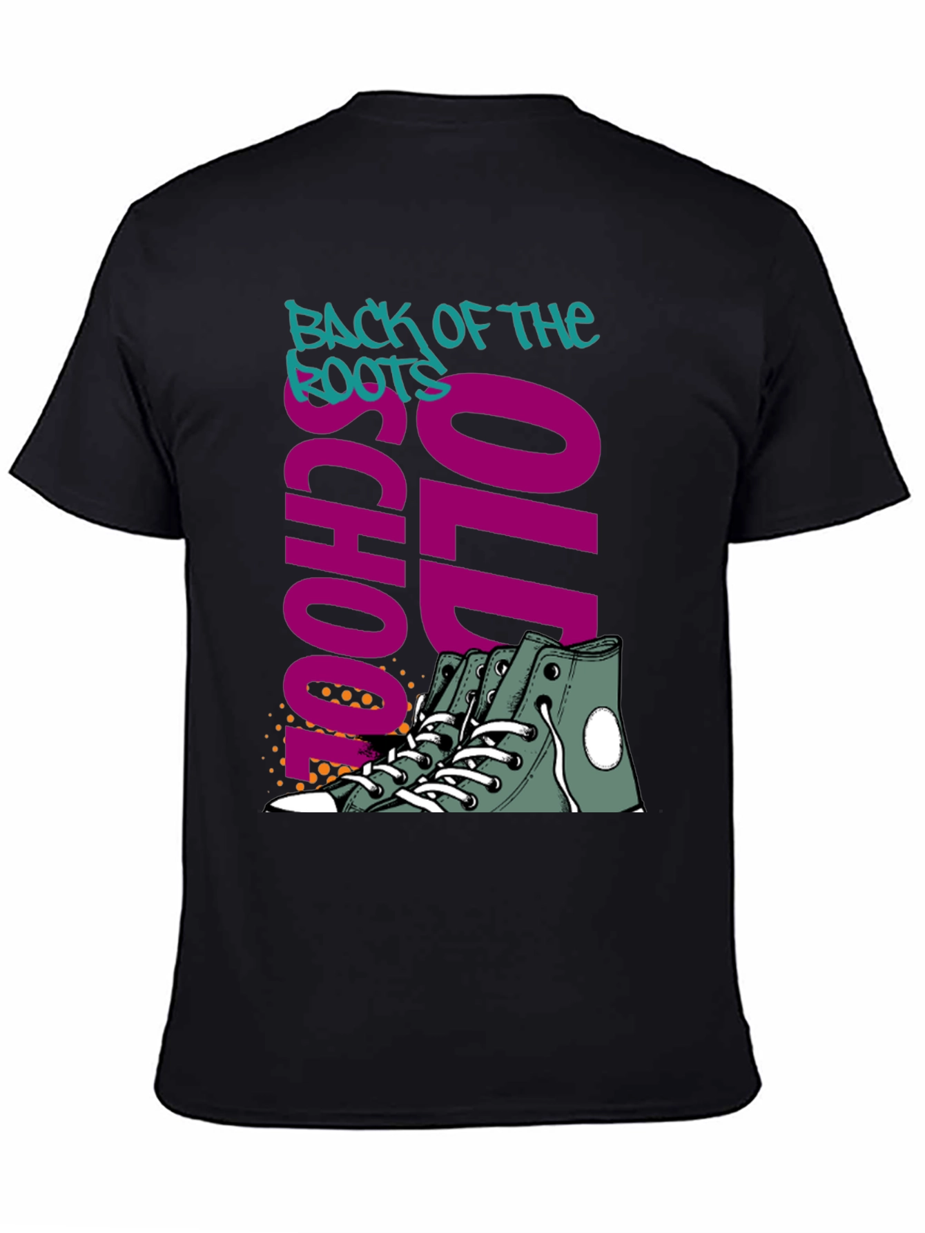 Camiseta Negra Old School Back of the Roots