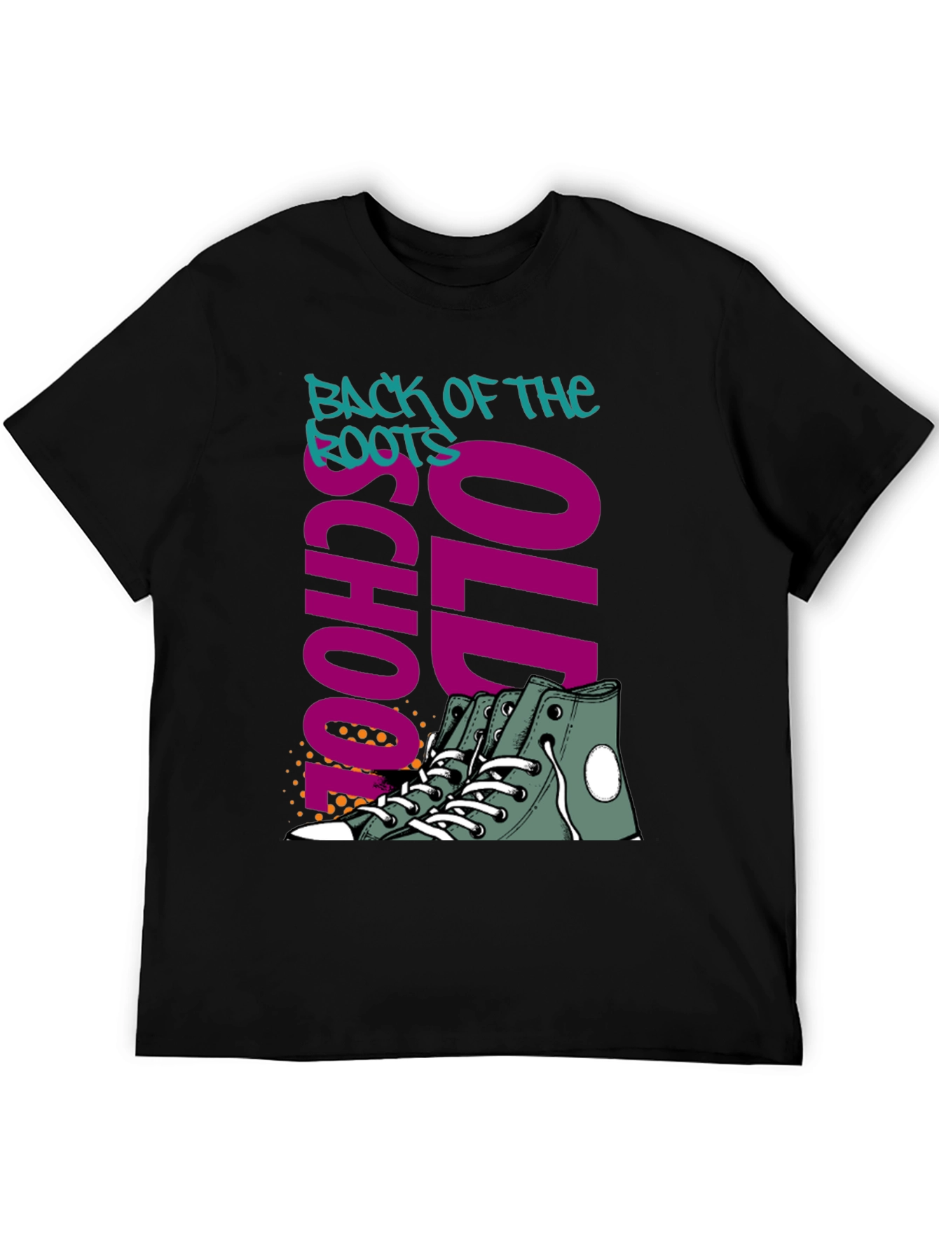 Camiseta Negra Old School Back of the Roots