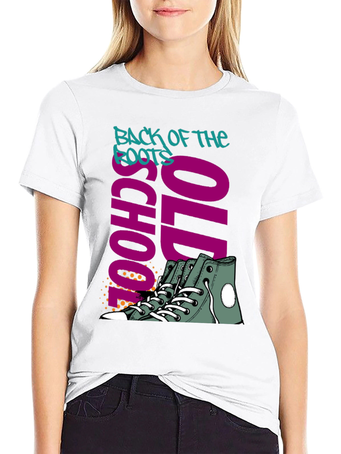 Camiseta Negra Old School Back of the Roots