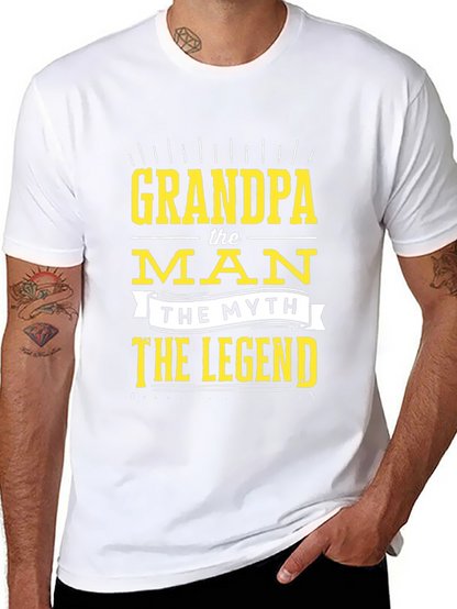 Camiseta Negra Grandpa the Man the Myth the Legend