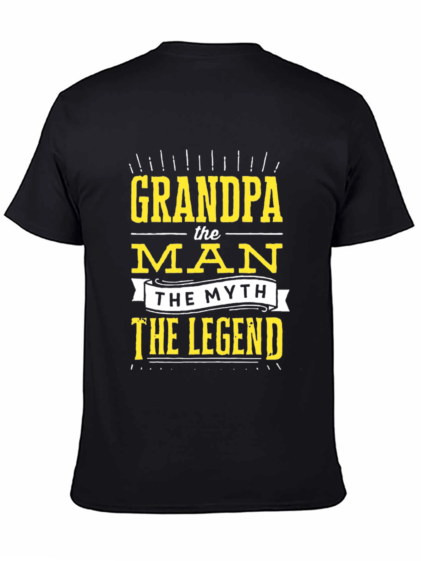 Camiseta Negra Grandpa the Man the Myth the Legend