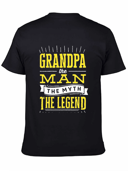Camiseta Negra Grandpa the Man the Myth the Legend