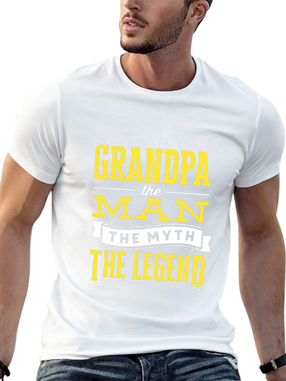 Camiseta Negra Grandpa the Man the Myth the Legend