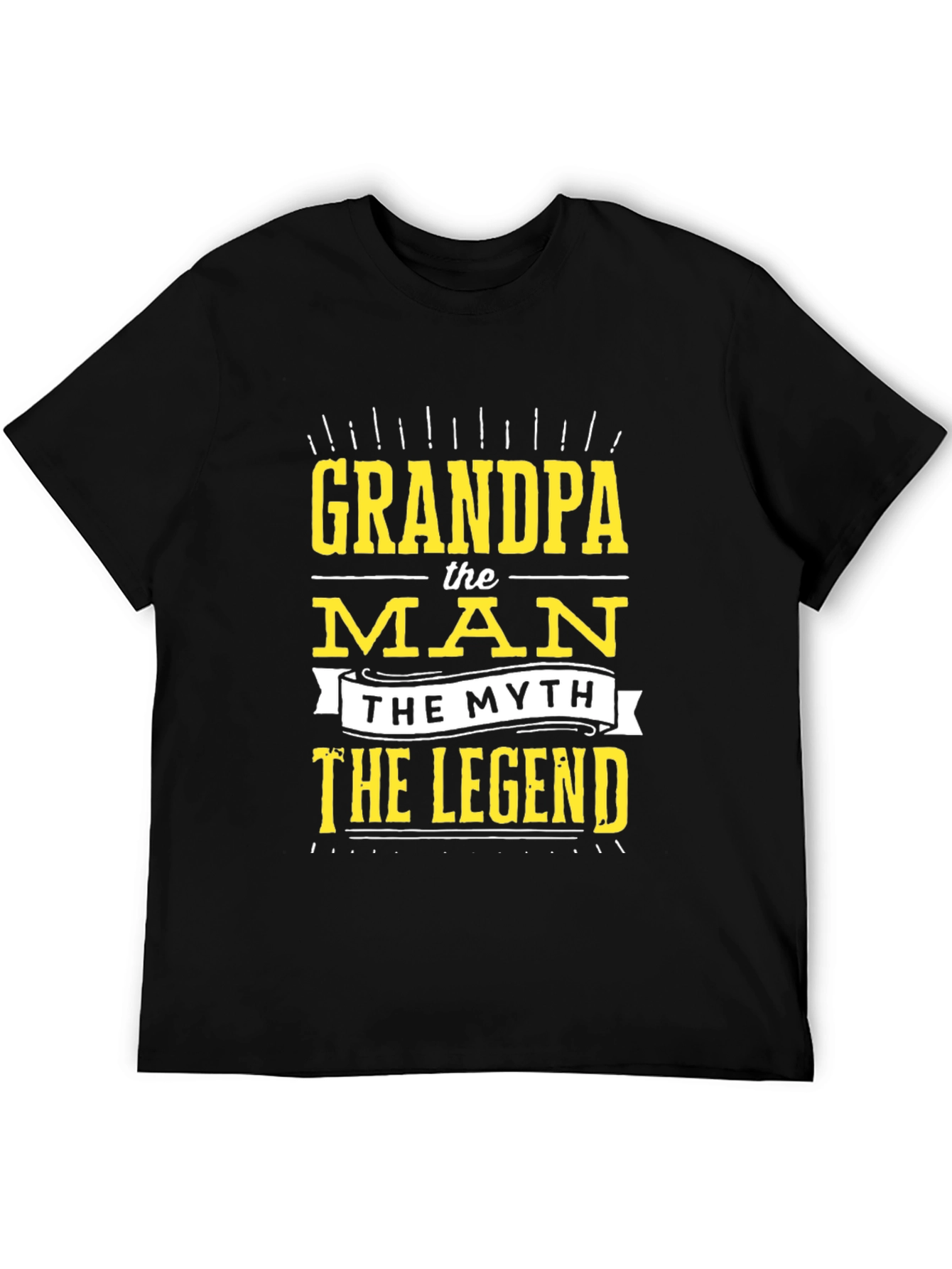 Camiseta Negra Grandpa the Man the Myth the Legend