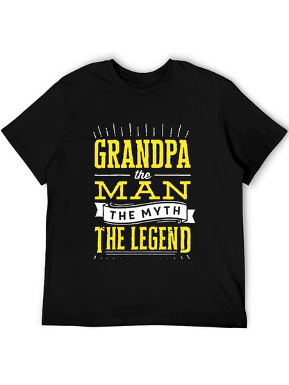 Camiseta Negra Grandpa the Man the Myth the Legend