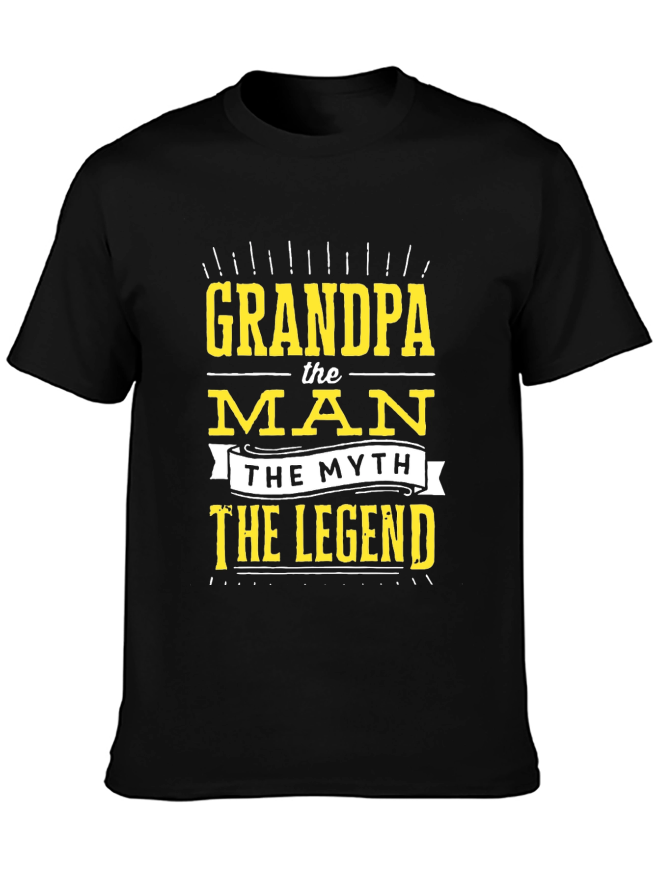 Camiseta Negra Grandpa the Man the Myth the Legend