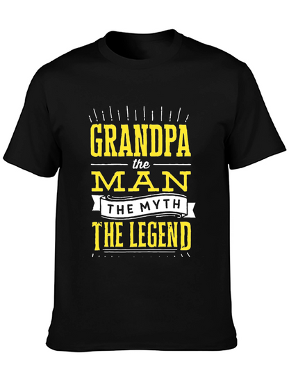 Camiseta Negra Grandpa the Man the Myth the Legend
