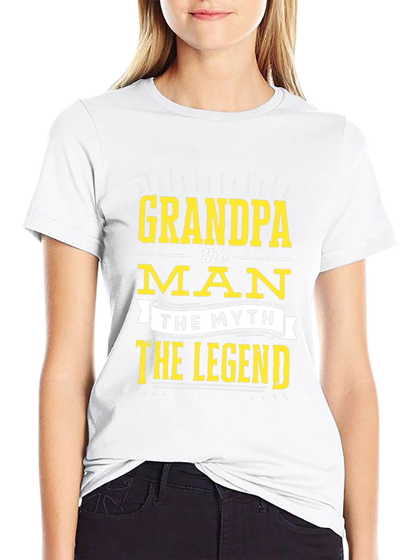 Camiseta Negra Grandpa the Man the Myth the Legend