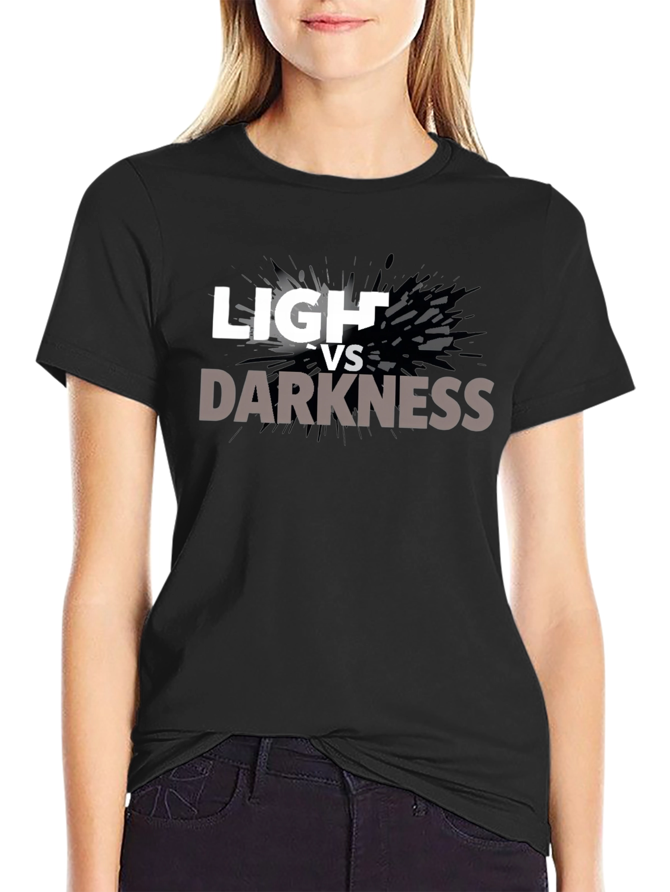Camiseta Negra Luz vs Oscuridad para Hombre