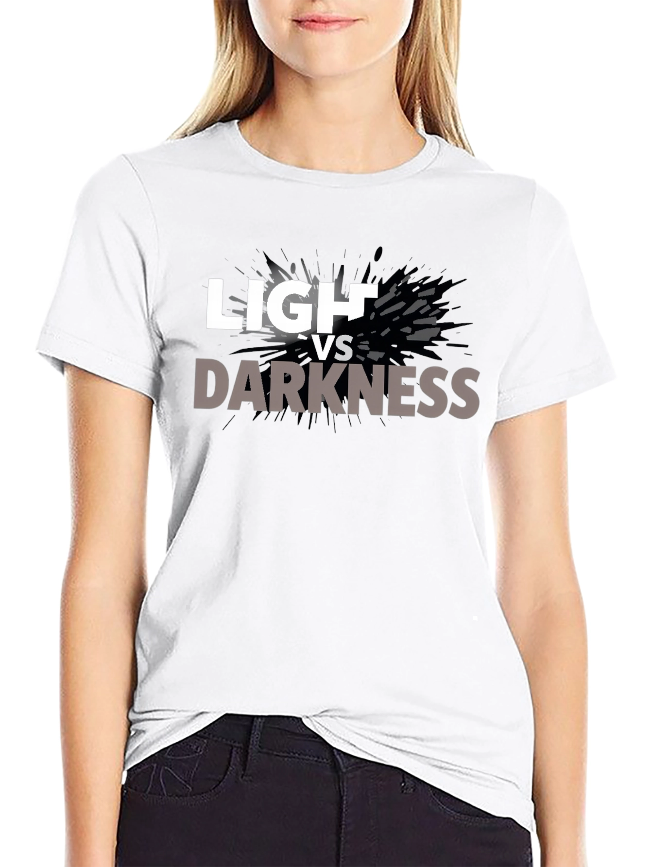 Camiseta Negra Luz vs Oscuridad para Hombre