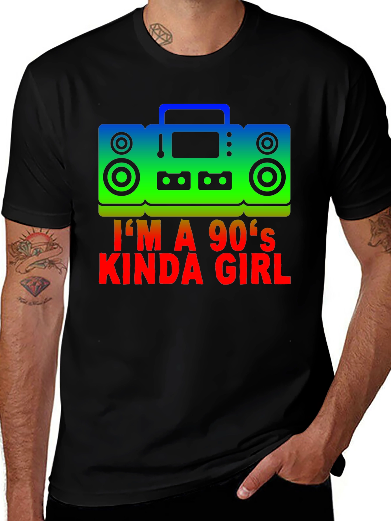 Camiseta Negra Im a 90s Kinda Girl