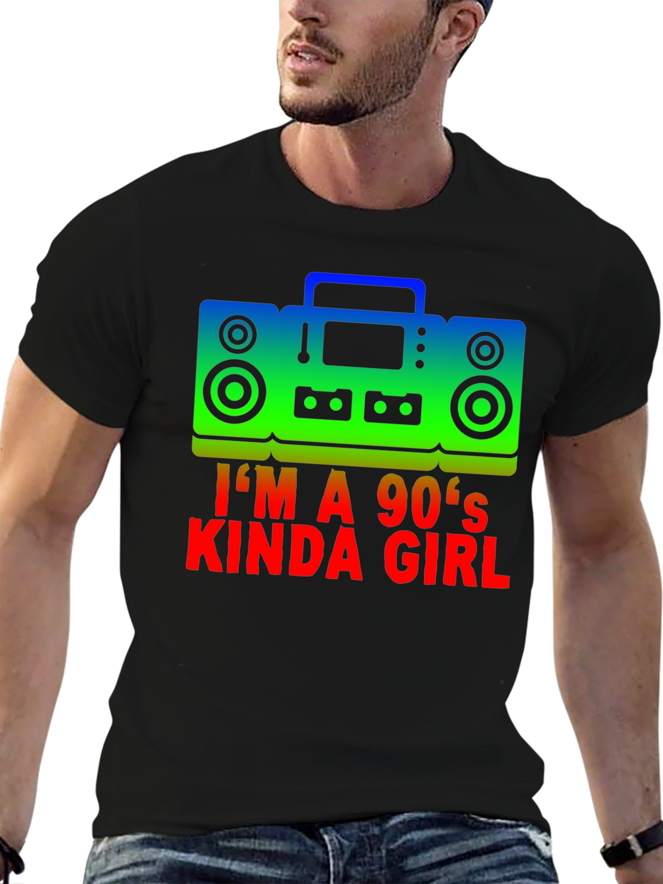 Camiseta Negra Im a 90s Kinda Girl