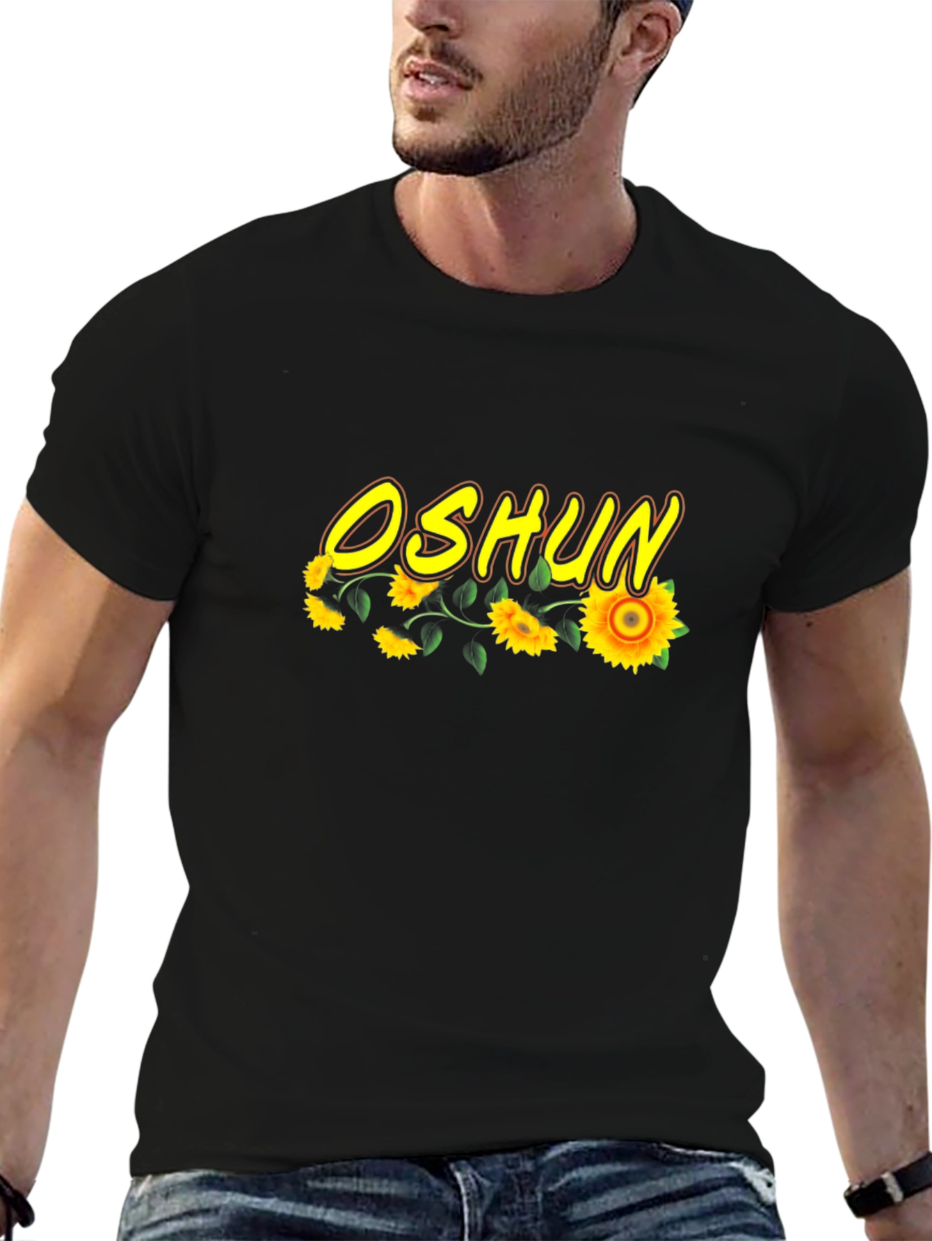 Camiseta Negra Oshun Girasoles