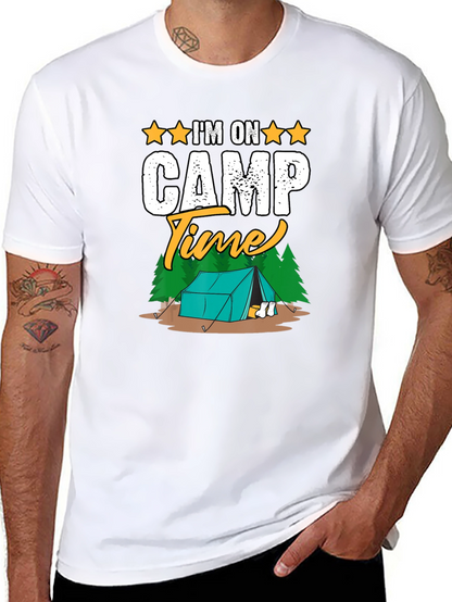 Camiseta Negra Im on Camp Time para Camping