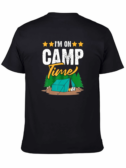 Camiseta Negra Im on Camp Time para Camping