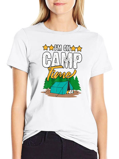Camiseta Negra Im on Camp Time para Camping