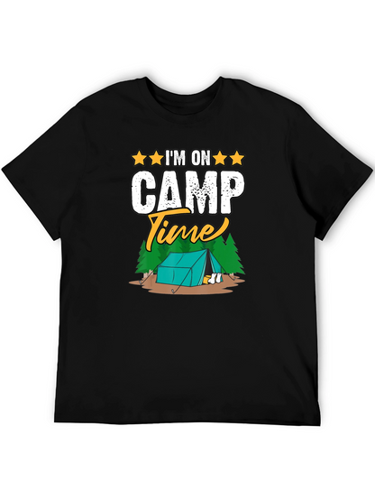 Camiseta Negra Im on Camp Time para Camping
