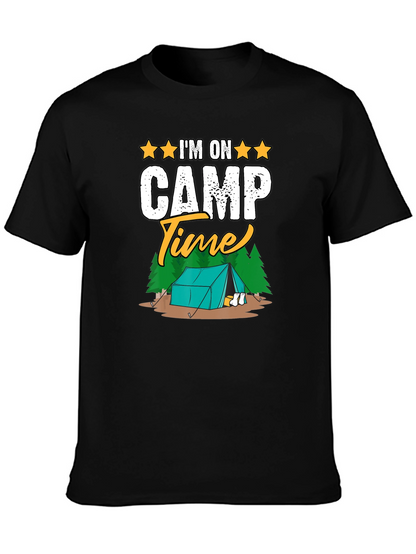 Camiseta Negra Im on Camp Time para Camping