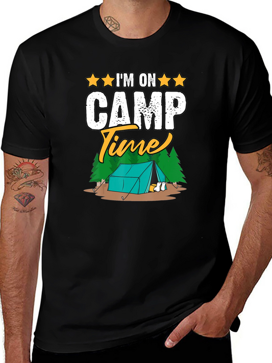 Camiseta Negra Im on Camp Time para Camping