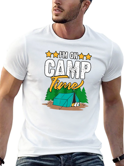 Camiseta Negra Im on Camp Time para Camping