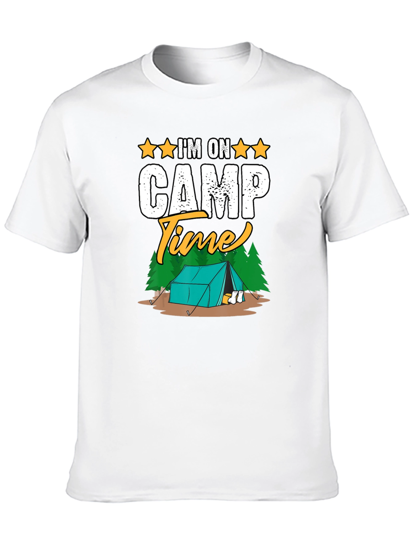 Camiseta Negra Im on Camp Time para Camping