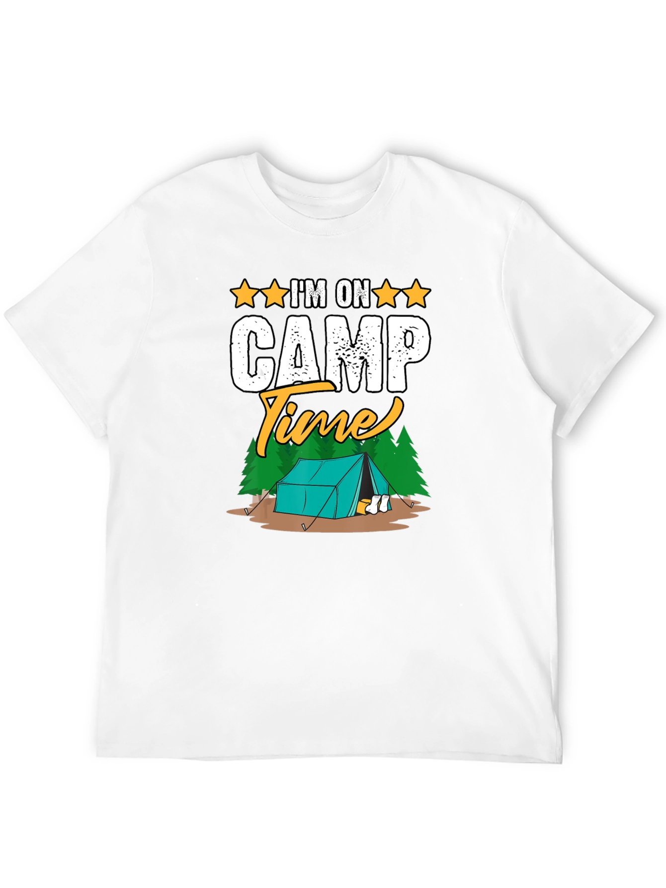 Camiseta Negra Im on Camp Time para Camping