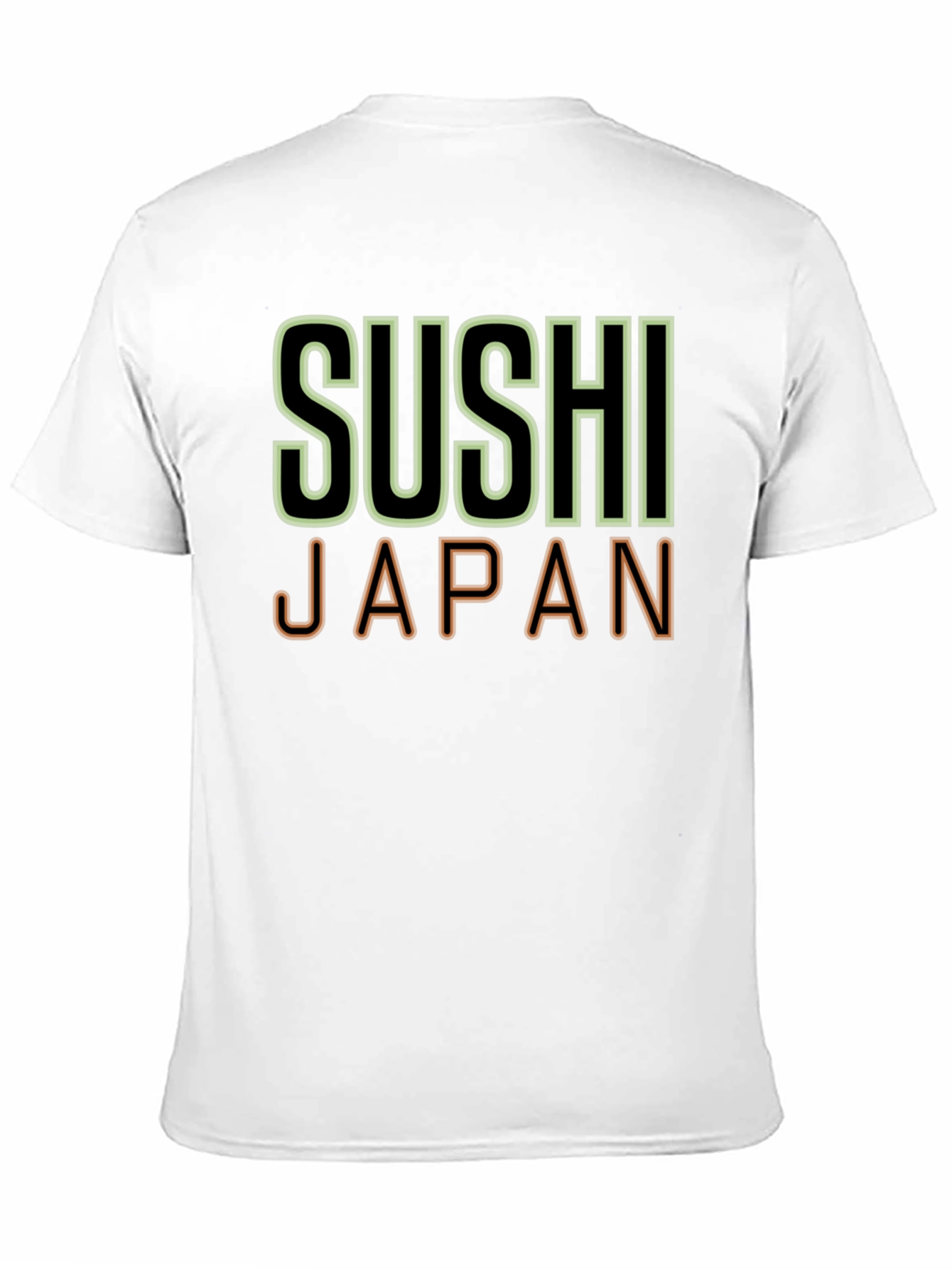 Camiseta Negra Sushi Japan Hombre Casual