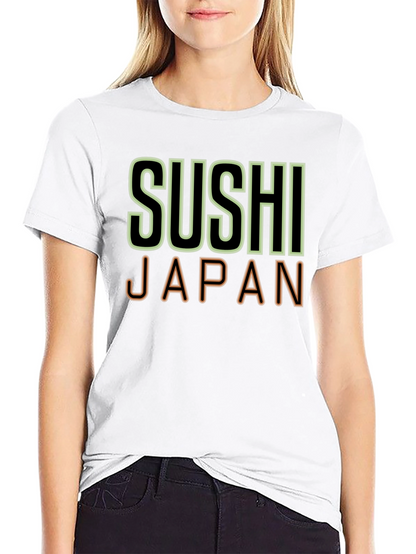 Camiseta Negra Sushi Japan Hombre Casual
