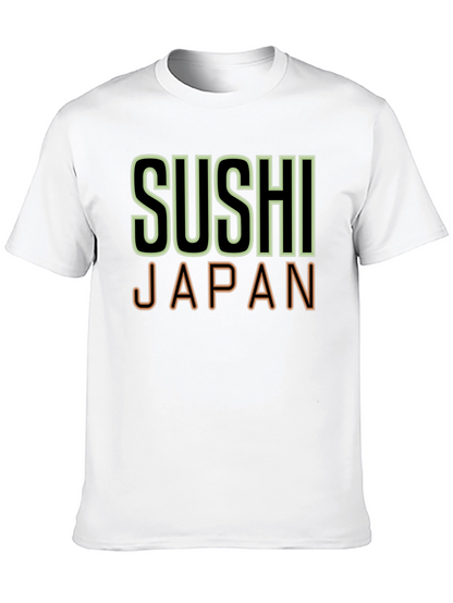 Camiseta Negra Sushi Japan Hombre Casual